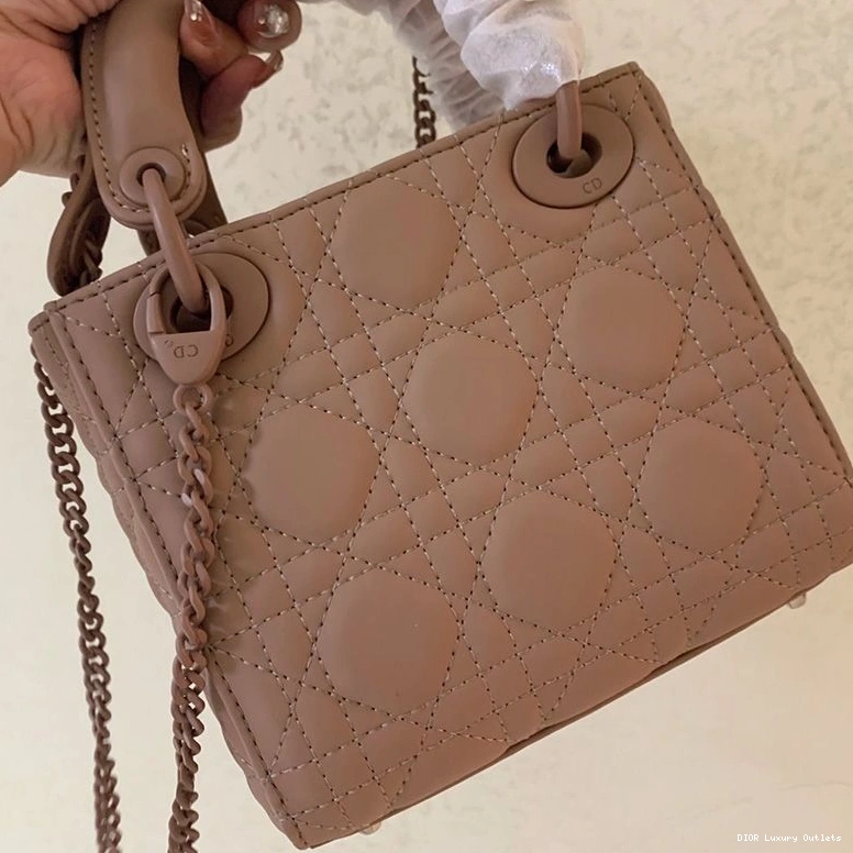 Cheap Khaki Mini Bag Lady Dior Cannage Ultramatte Calfskin 0716 Luxury